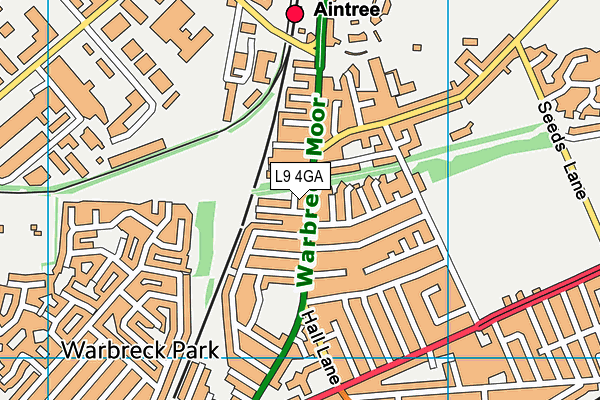 L9 4GA map - OS VectorMap District (Ordnance Survey)