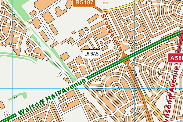 L9 6AS map - OS VectorMap District (Ordnance Survey)