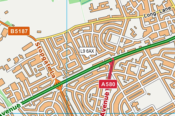 L9 6AX map - OS VectorMap District (Ordnance Survey) L9 6AX map - OS VectorMap District (Ordnance Survey)