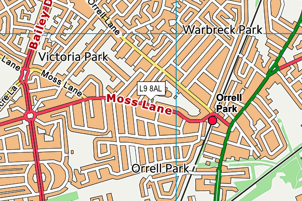 L9 8AL map - OS VectorMap District (Ordnance Survey)