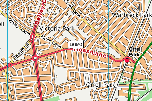 L9 8AQ map - OS VectorMap District (Ordnance Survey) L9 8AQ map - OS VectorMap District (Ordnance Survey)