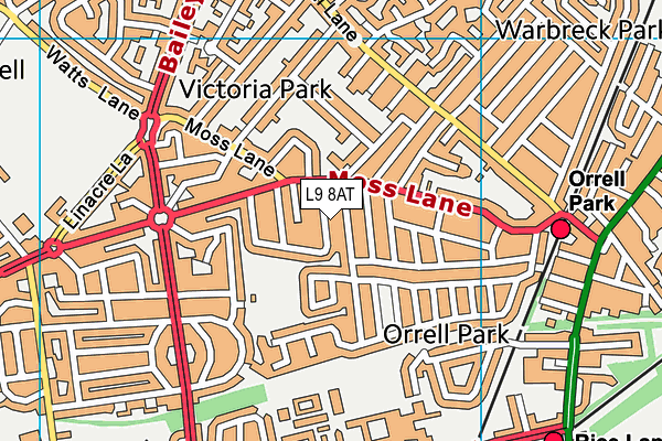L9 8AT map - OS VectorMap District (Ordnance Survey) L9 8AT map - OS VectorMap District (Ordnance Survey)