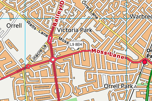 L9 8EH map - OS VectorMap District (Ordnance Survey) L9 8EH map - OS VectorMap District (Ordnance Survey)