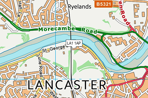 LA1 1AP map - OS VectorMap District (Ordnance Survey) LA1 1AP map - OS VectorMap District (Ordnance Survey)