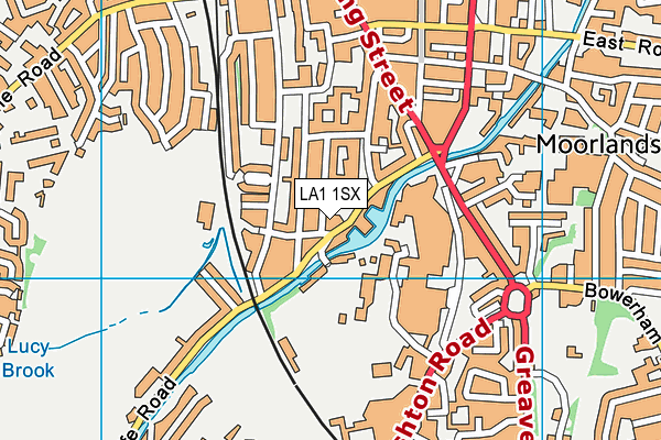 LA1 1SX map - OS VectorMap District (Ordnance Survey) LA1 1SX map - OS VectorMap District (Ordnance Survey)