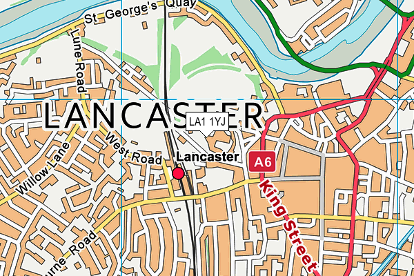 LA1 1YJ map - OS VectorMap District (Ordnance Survey) LA1 1YJ map - OS VectorMap District (Ordnance Survey)