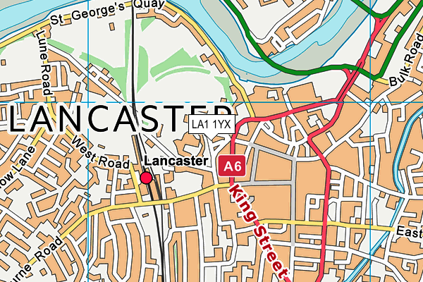 LA1 1YX map - OS VectorMap District (Ordnance Survey) LA1 1YX map - OS VectorMap District (Ordnance Survey)