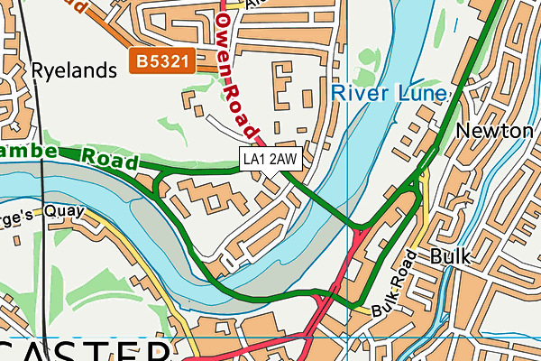 LA1 2AW map - OS VectorMap District (Ordnance Survey) LA1 2AW map - OS VectorMap District (Ordnance Survey)
