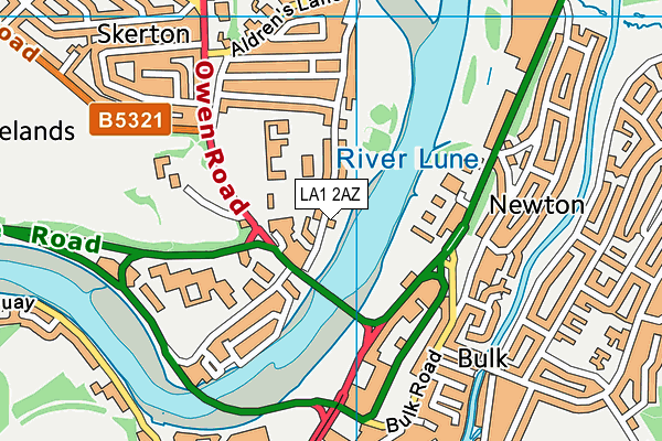 LA1 2AZ map - OS VectorMap District (Ordnance Survey) LA1 2AZ map - OS VectorMap District (Ordnance Survey)