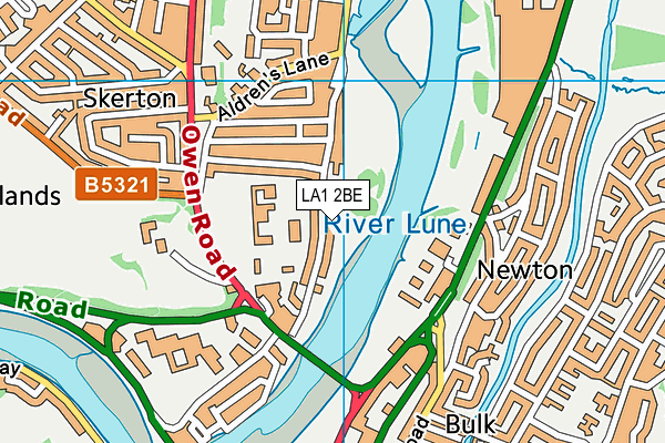 LA1 2BE map - OS VectorMap District (Ordnance Survey) LA1 2BE map - OS VectorMap District (Ordnance Survey)