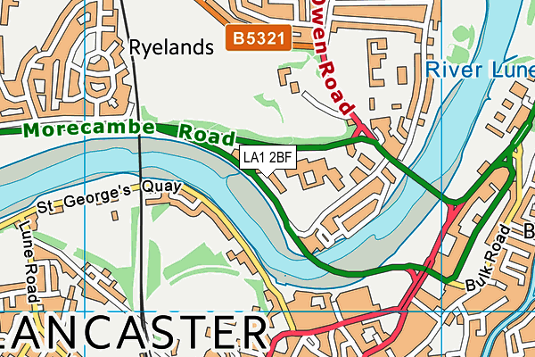 LA1 2BF map - OS VectorMap District (Ordnance Survey) LA1 2BF map - OS VectorMap District (Ordnance Survey)