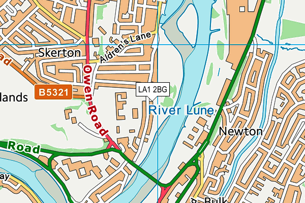 LA1 2BG map - OS VectorMap District (Ordnance Survey) LA1 2BG map - OS VectorMap District (Ordnance Survey)