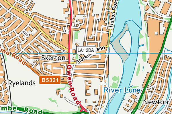 LA1 2DA map - OS VectorMap District (Ordnance Survey) LA1 2DA map - OS VectorMap District (Ordnance Survey)