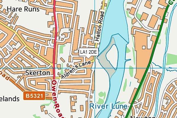 LA1 2DE map - OS VectorMap District (Ordnance Survey) LA1 2DE map - OS VectorMap District (Ordnance Survey)
