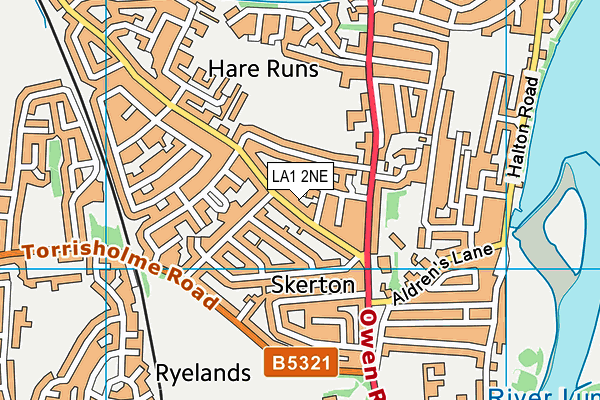 LA1 2NE map - OS VectorMap District (Ordnance Survey) LA1 2NE map - OS VectorMap District (Ordnance Survey)