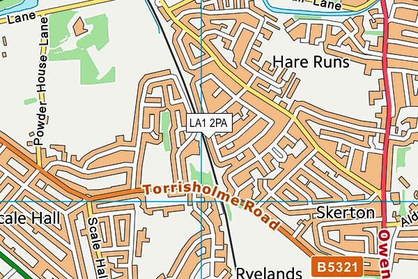 LA1 2PA map - OS VectorMap District (Ordnance Survey) LA1 2PA map - OS VectorMap District (Ordnance Survey)