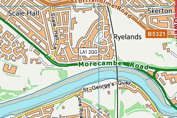 LA1 2QG map - OS VectorMap District (Ordnance Survey)