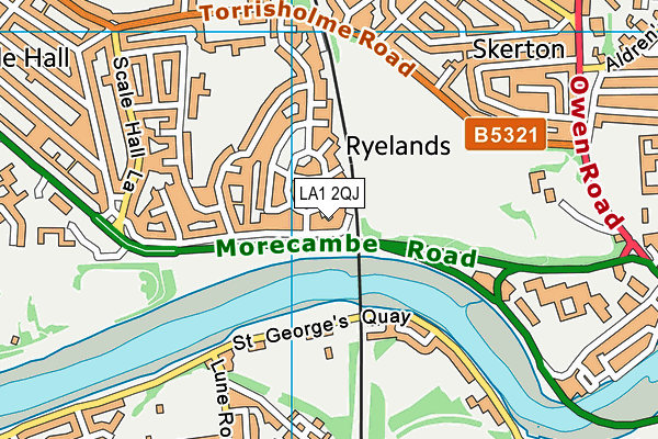 LA1 2QJ map - OS VectorMap District (Ordnance Survey) LA1 2QJ map - OS VectorMap District (Ordnance Survey)