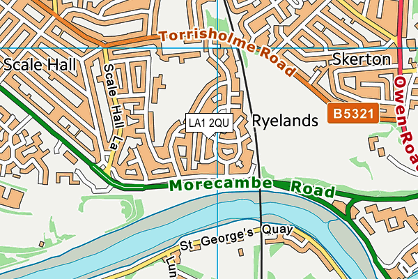 LA1 2QU map - OS VectorMap District (Ordnance Survey) LA1 2QU map - OS VectorMap District (Ordnance Survey)