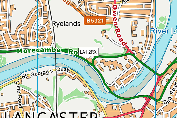 LA1 2RX map - OS VectorMap District (Ordnance Survey) LA1 2RX map - OS VectorMap District (Ordnance Survey)