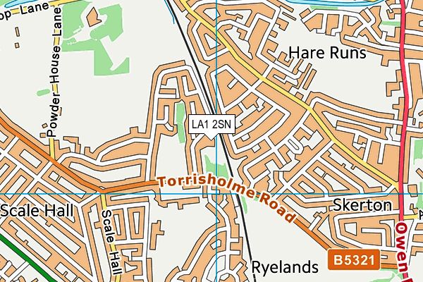LA1 2SN map - OS VectorMap District (Ordnance Survey) LA1 2SN map - OS VectorMap District (Ordnance Survey)