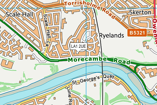 LA1 2UE map - OS VectorMap District (Ordnance Survey) LA1 2UE map - OS VectorMap District (Ordnance Survey)