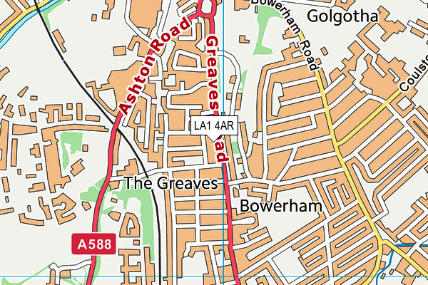LA1 4AR map - OS VectorMap District (Ordnance Survey) LA1 4AR map - OS VectorMap District (Ordnance Survey)