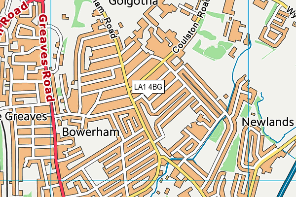 LA1 4BG map - OS VectorMap District (Ordnance Survey) LA1 4BG map - OS VectorMap District (Ordnance Survey)
