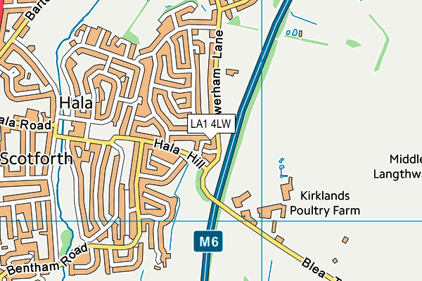 LA1 4LW map - OS VectorMap District (Ordnance Survey)
