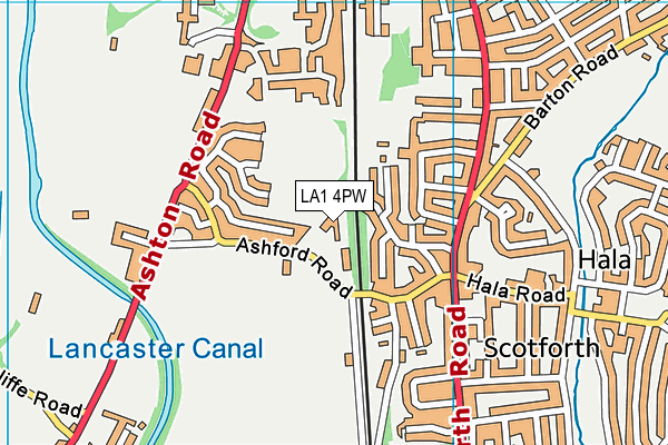LA1 4PW map - OS VectorMap District (Ordnance Survey) LA1 4PW map - OS VectorMap District (Ordnance Survey)