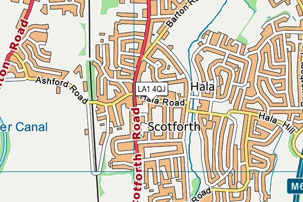LA1 4QJ map - OS VectorMap District (Ordnance Survey) LA1 4QJ map - OS VectorMap District (Ordnance Survey)