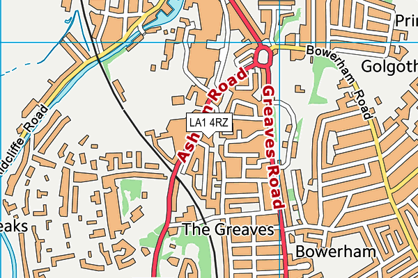 LA1 4RZ map - OS VectorMap District (Ordnance Survey) LA1 4RZ map - OS VectorMap District (Ordnance Survey)