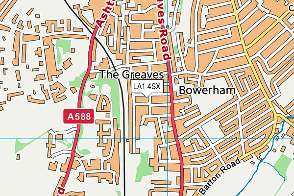LA1 4SX map - OS VectorMap District (Ordnance Survey)