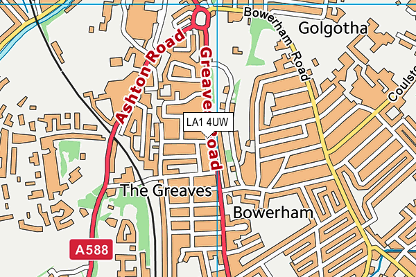 LA1 4UW map - OS VectorMap District (Ordnance Survey) LA1 4UW map - OS VectorMap District (Ordnance Survey)