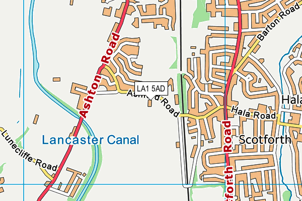 LA1 5AD map - OS VectorMap District (Ordnance Survey) LA1 5AD map - OS VectorMap District (Ordnance Survey)