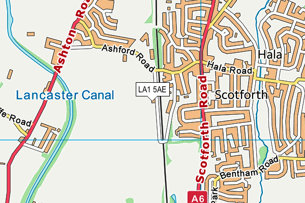 LA1 5AE map - OS VectorMap District (Ordnance Survey) LA1 5AE map - OS VectorMap District (Ordnance Survey)
