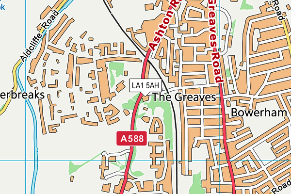 LA1 5AH map - OS VectorMap District (Ordnance Survey) LA1 5AH map - OS VectorMap District (Ordnance Survey)