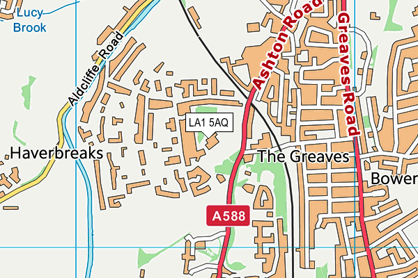 LA1 5AQ map - OS VectorMap District (Ordnance Survey) LA1 5AQ map - OS VectorMap District (Ordnance Survey)