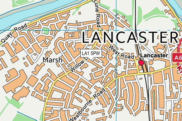 LA1 5PW map - OS VectorMap District (Ordnance Survey) LA1 5PW map - OS VectorMap District (Ordnance Survey)