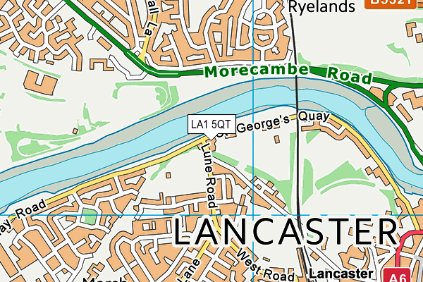 LA1 5QT map - OS VectorMap District (Ordnance Survey) LA1 5QT map - OS VectorMap District (Ordnance Survey)