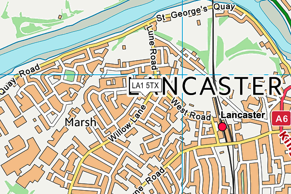 LA1 5TX map - OS VectorMap District (Ordnance Survey) LA1 5TX map - OS VectorMap District (Ordnance Survey)