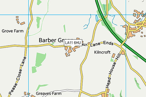 LA11 6HU map - OS VectorMap District (Ordnance Survey) LA11 6HU map - OS VectorMap District (Ordnance Survey)