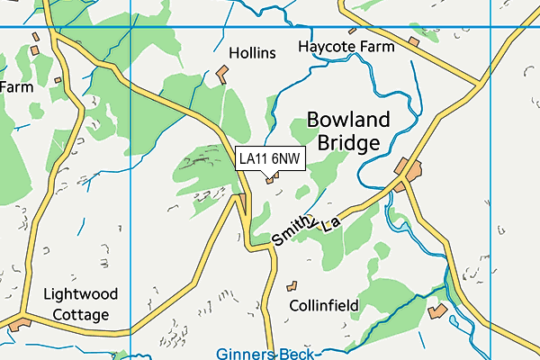 LA11 6NW map - OS VectorMap District (Ordnance Survey)
