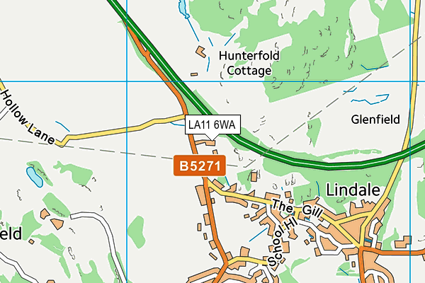 LA11 6WA map - OS VectorMap District (Ordnance Survey) LA11 6WA map - OS VectorMap District (Ordnance Survey)