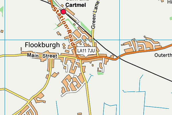 LA11 7JU map - OS VectorMap District (Ordnance Survey) LA11 7JU map - OS VectorMap District (Ordnance Survey)