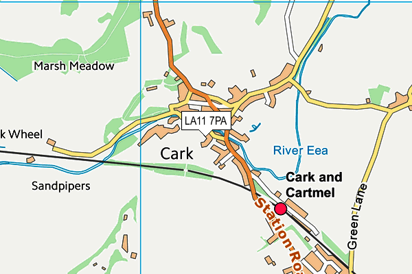 LA11 7PA map - OS VectorMap District (Ordnance Survey) LA11 7PA map - OS VectorMap District (Ordnance Survey)