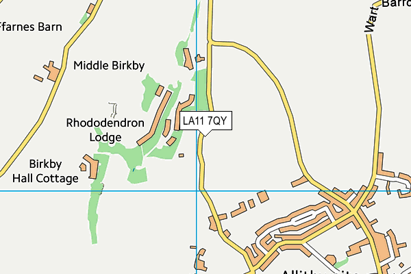 LA11 7QY map - OS VectorMap District (Ordnance Survey) LA11 7QY map - OS VectorMap District (Ordnance Survey)