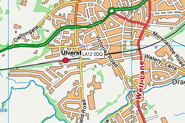 LA12 0DQ map - OS VectorMap District (Ordnance Survey)