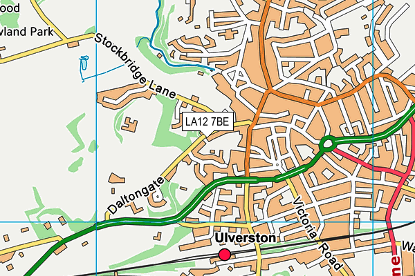 LA12 7BE map - OS VectorMap District (Ordnance Survey) LA12 7BE map - OS VectorMap District (Ordnance Survey)