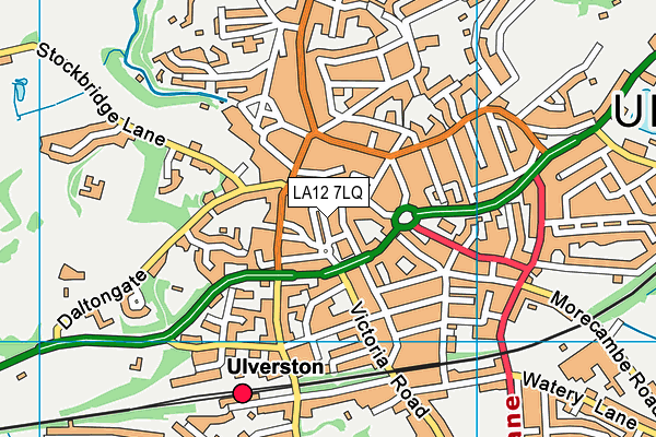 LA12 7LQ map - OS VectorMap District (Ordnance Survey)